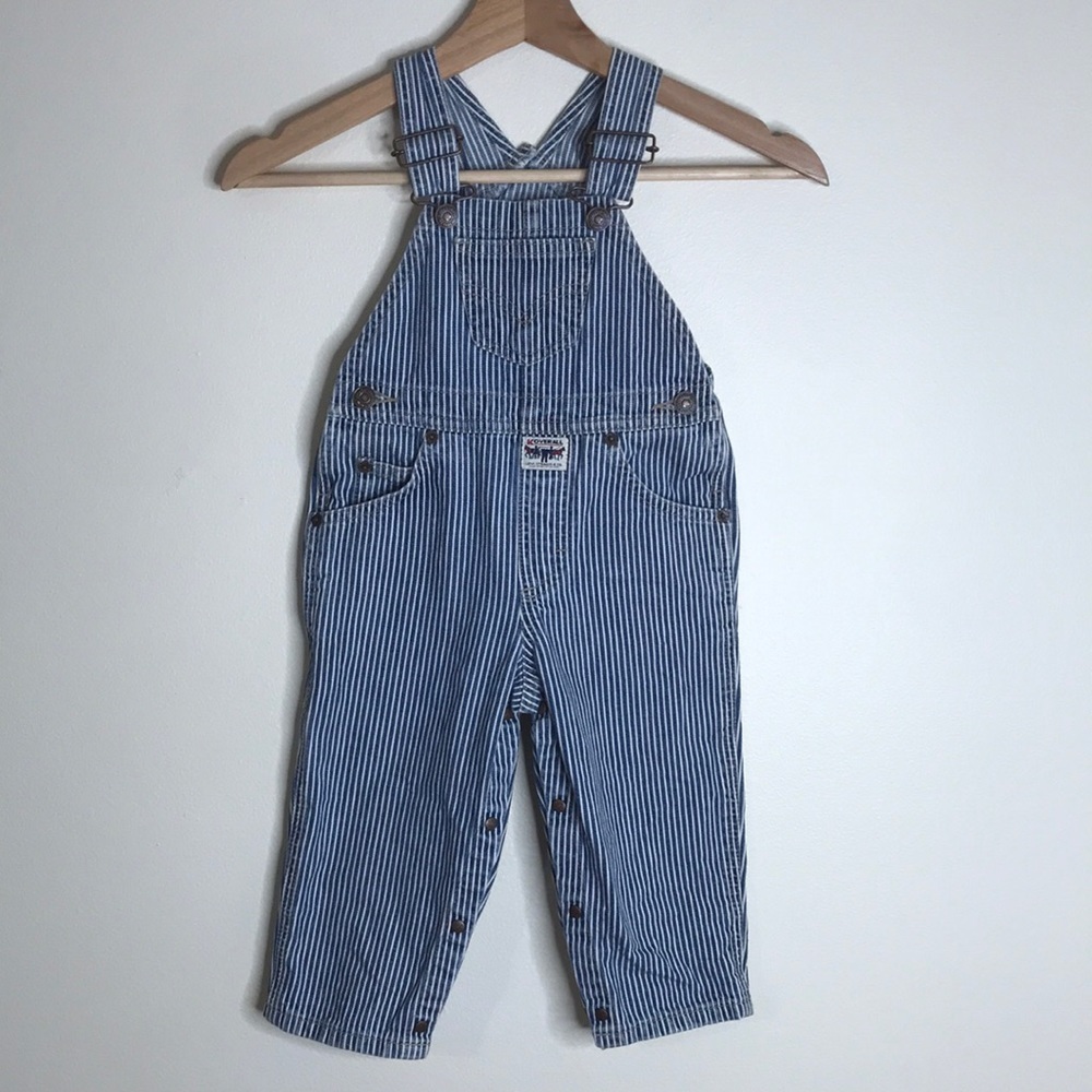 Vintage Levi’s koveralls kids striped denim cotton overalls 24 months